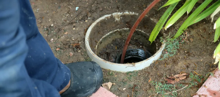 Plumber Cleaning Sewer Line With Snake